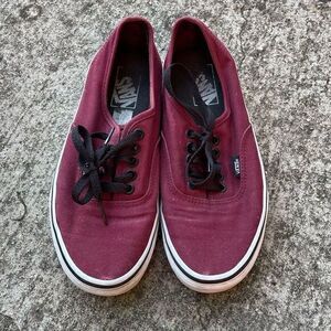 Vans Unisex Sneakers Low Top Lace Up Maroon Size Men's 6.5 Women's 8‎